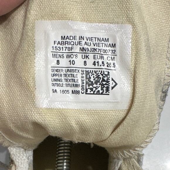 Converse UNISEX CHUCK TAYLOR ALL STAR HI METALLIC SNEAKER Gold, Size 10W, GUC - Picture 6 of 6